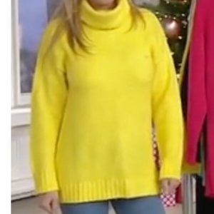 G.I.L.I. Long Sleeve Oversized Turtle Neck Bright Yellow Size XX Small